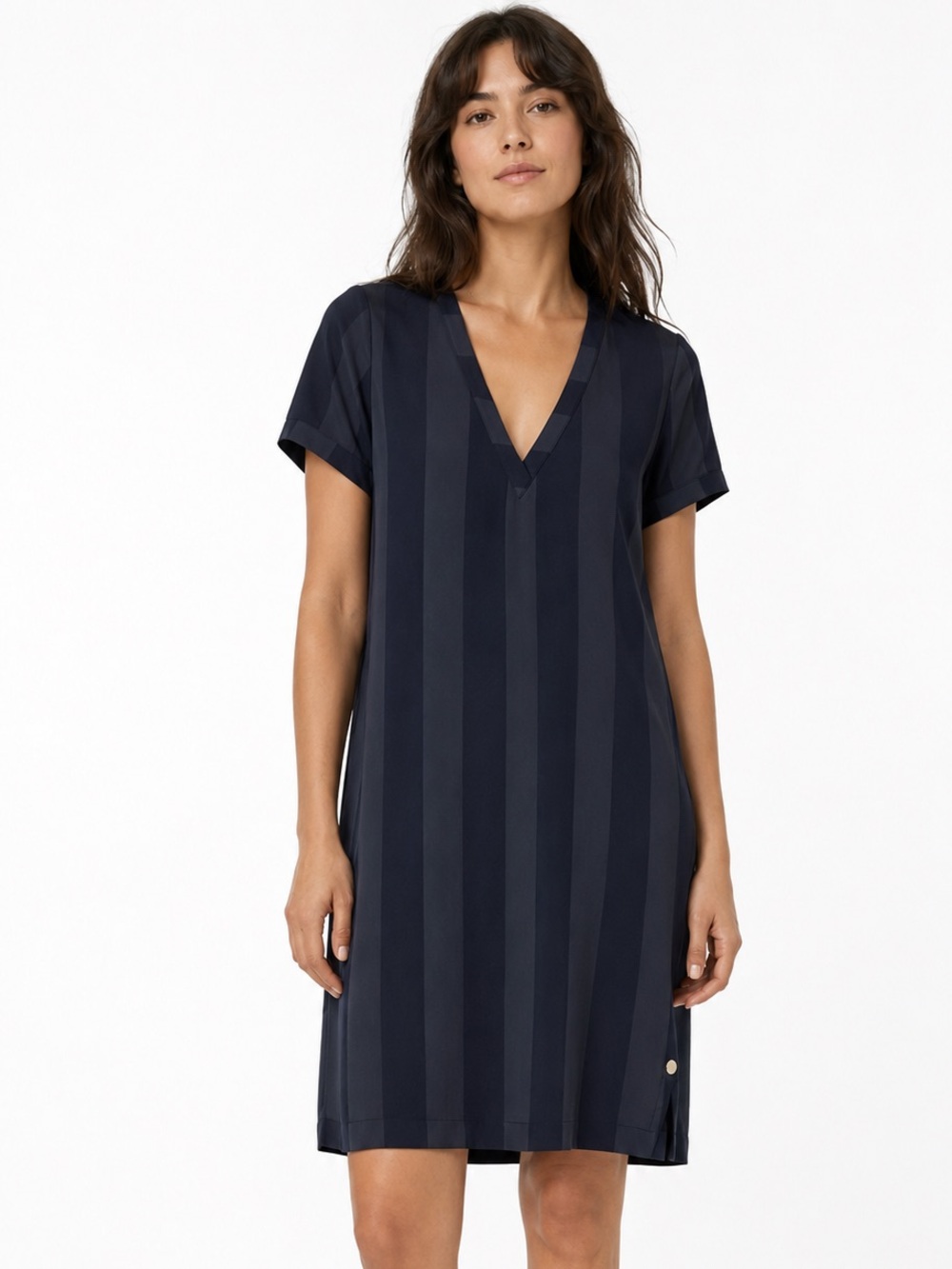 Scotch & Soda Navy Striped V-Neck Mini Dress size XS